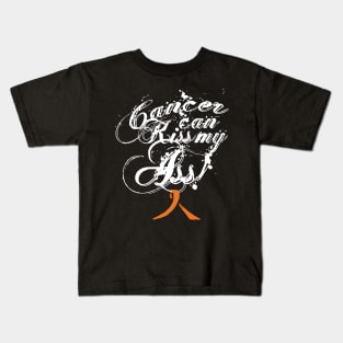 Cancer Can Kiss My Ass! Leukemia (Orange Ribbon) Kids T-Shirt